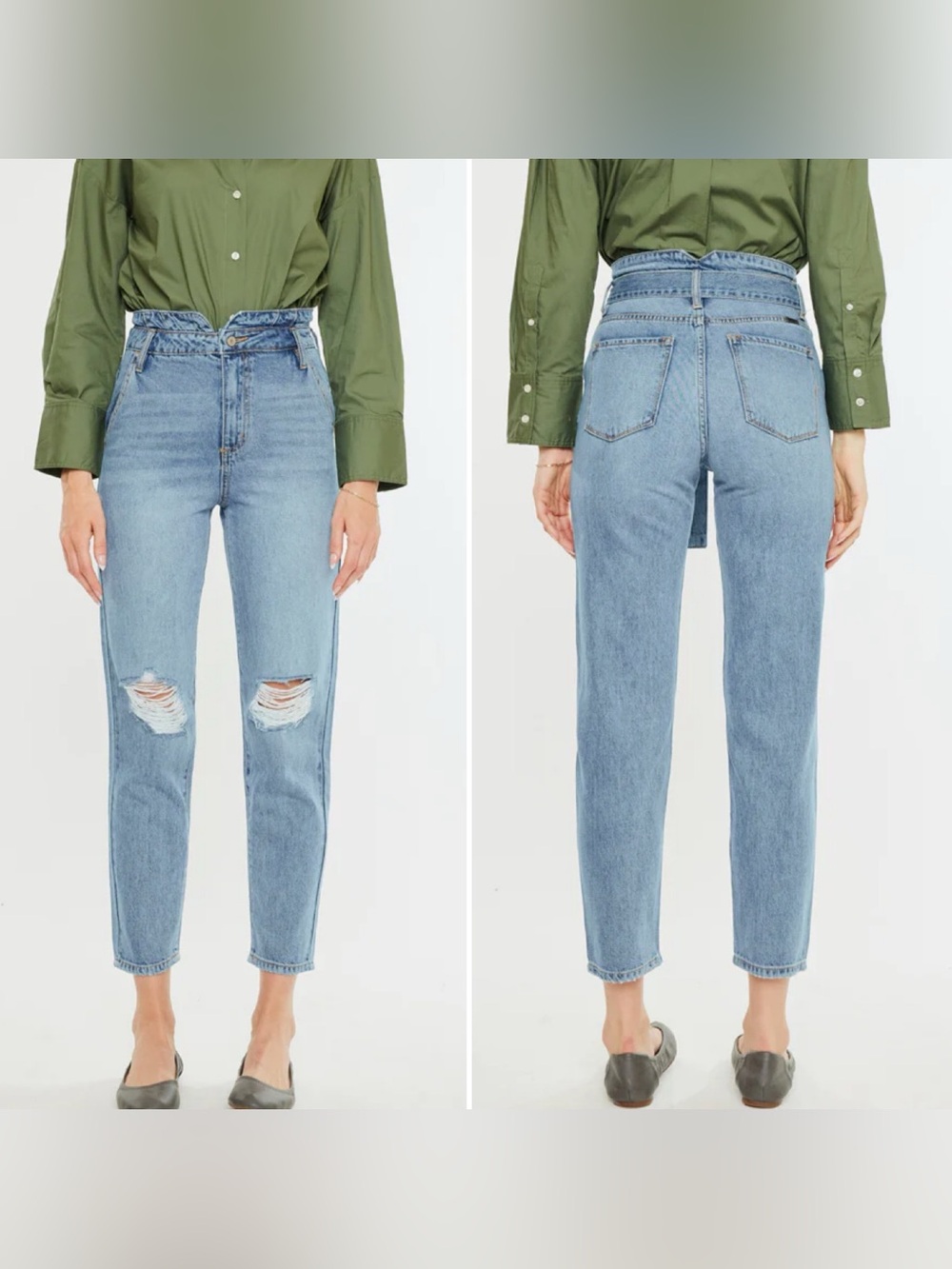 Kancan Ultra High Rise Mom Jeans Distressed Women's 26 Medium Wash